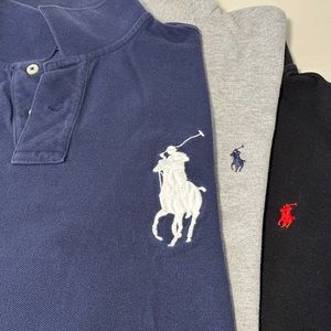 Lot of 3 Polo Ralph Lauren Mesh Polo T-shirts